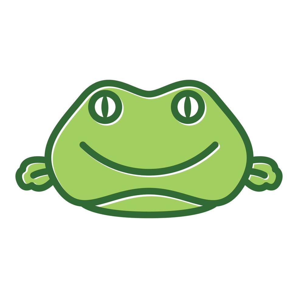 frog head green happy face cartoon logo symbol icon vector graphic design illustration