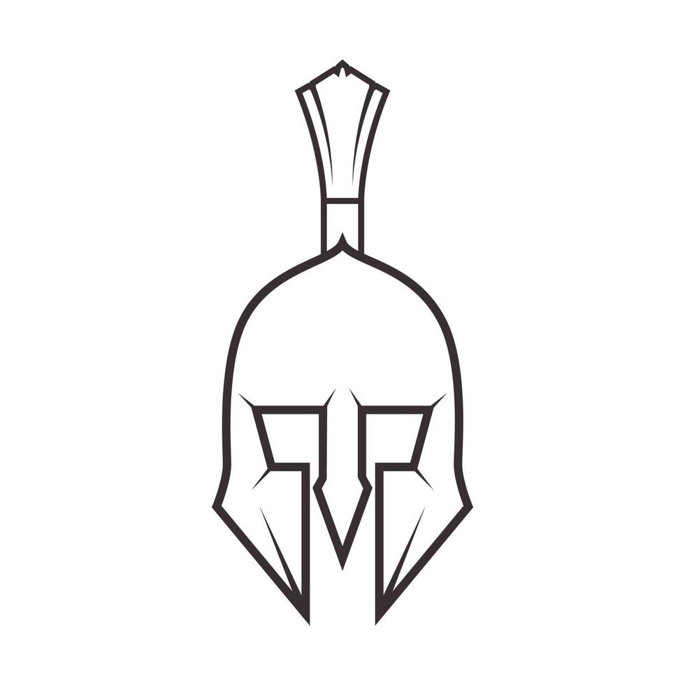 head helmet gladiator knight lines  logo symbol vector icon illustration graphic design