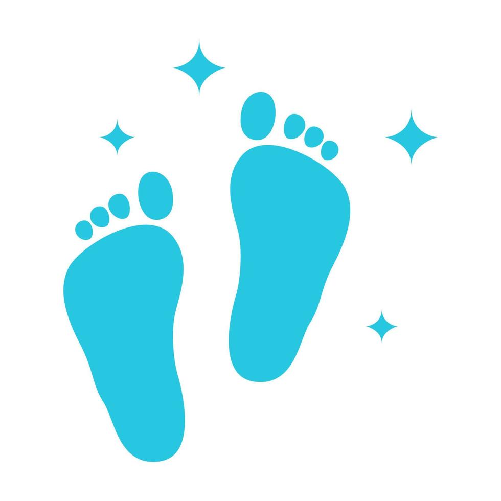 Plantas de los pies con el símbolo del logotipo limpio icono de vector ilustración diseño gráfico