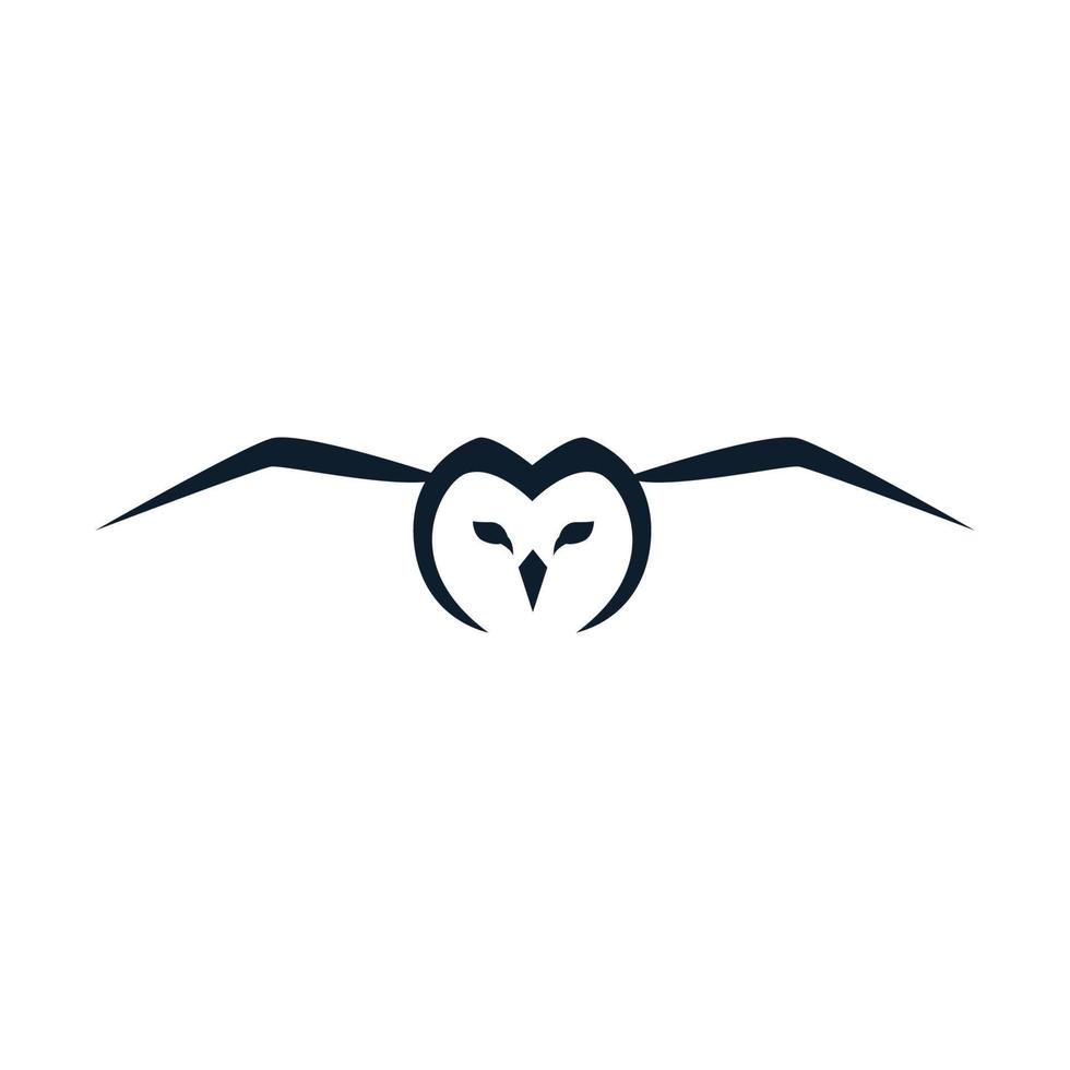 owl or owlet fly line modern logo vector illustration design