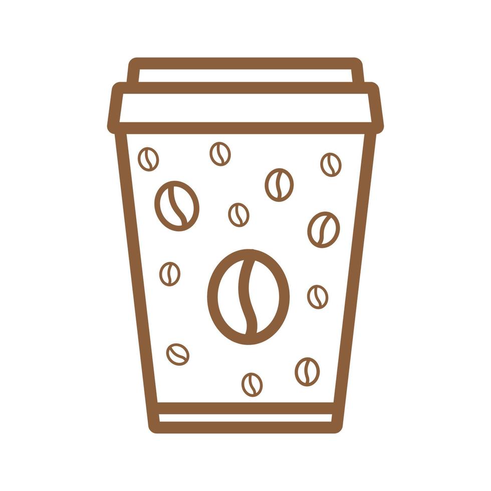 modern coffee glass lines beans logo symbol vector icon graphic design illustration