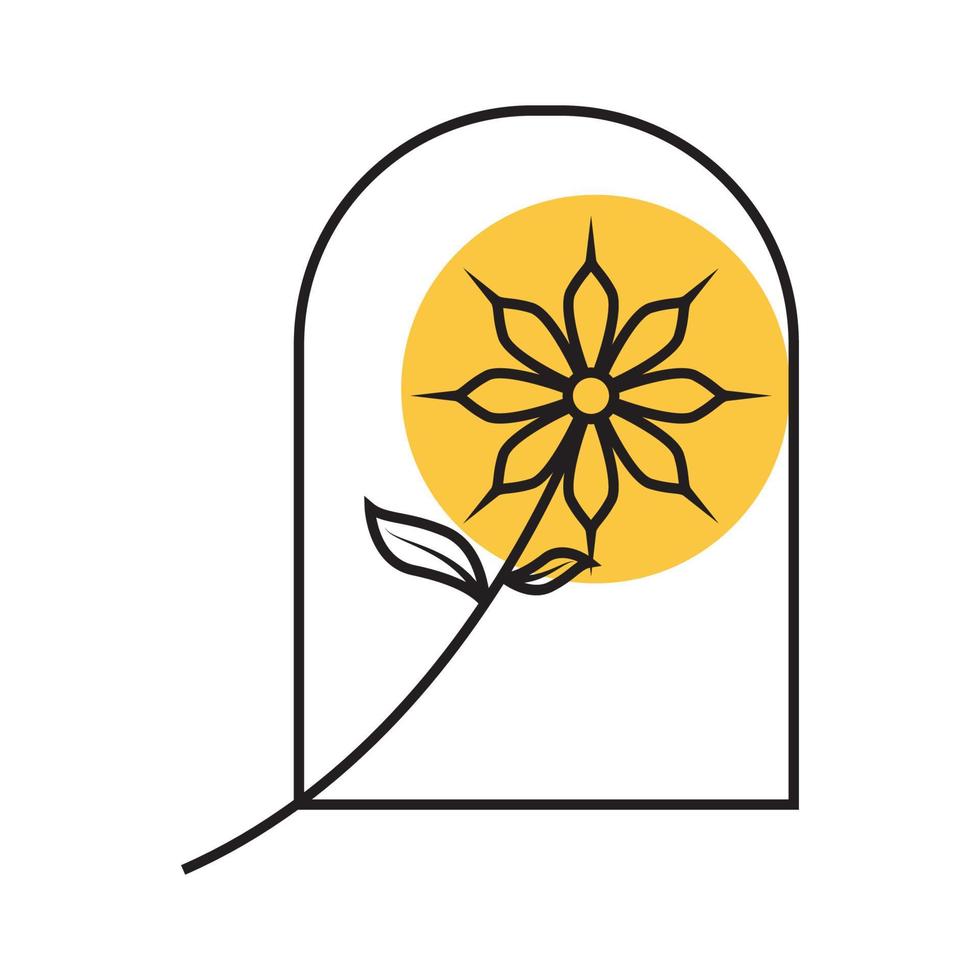 jardín de flores hipster de belleza con diseño de logotipo de ventana símbolo gráfico vectorial icono signo ilustración idea creativa vector