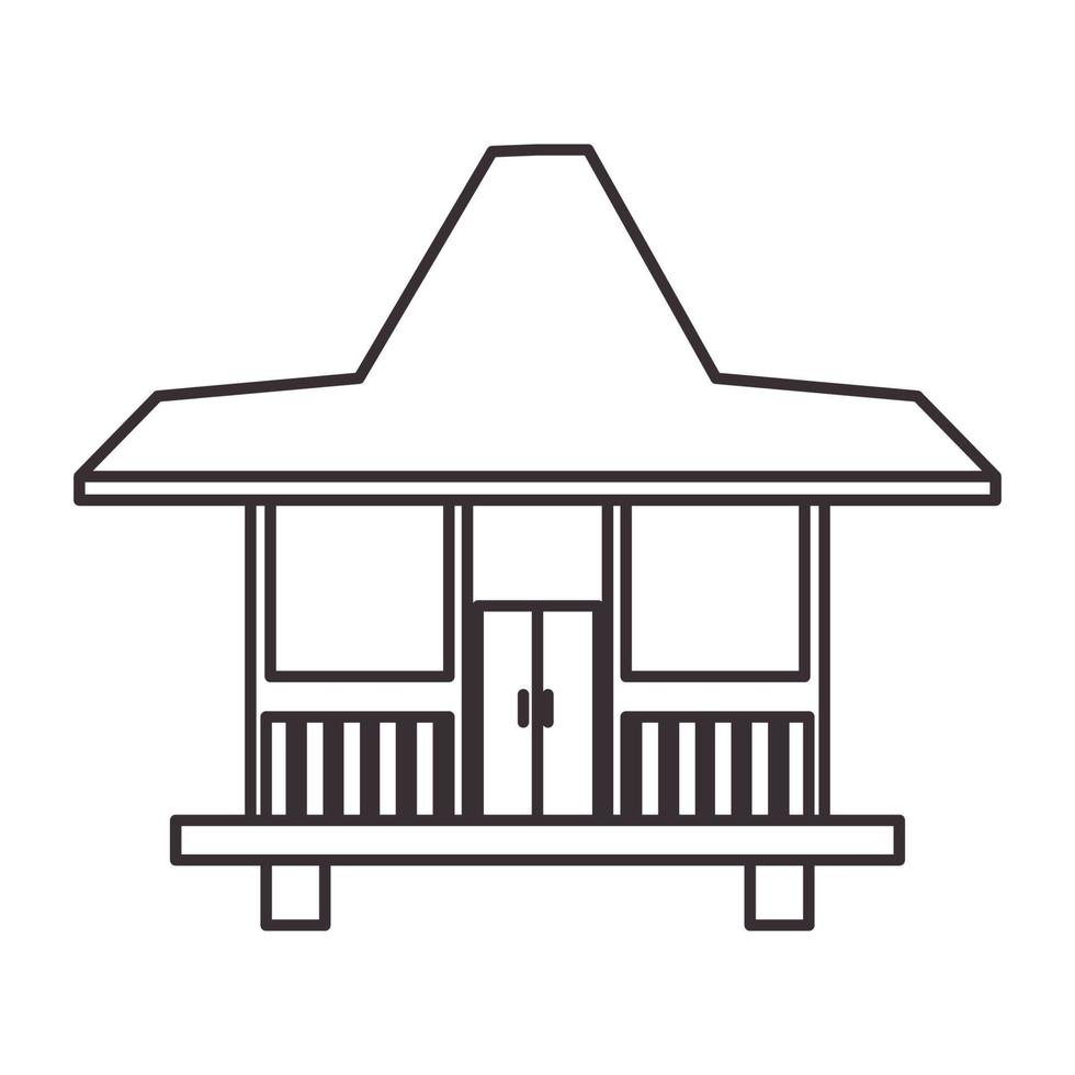 javanese culture home logo vector icon illustration design