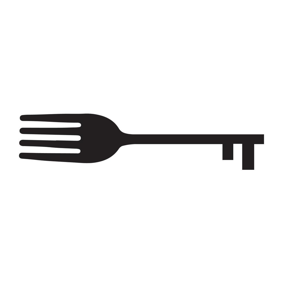 llave con tenedor logo símbolo icono vector gráfico diseño ilustración