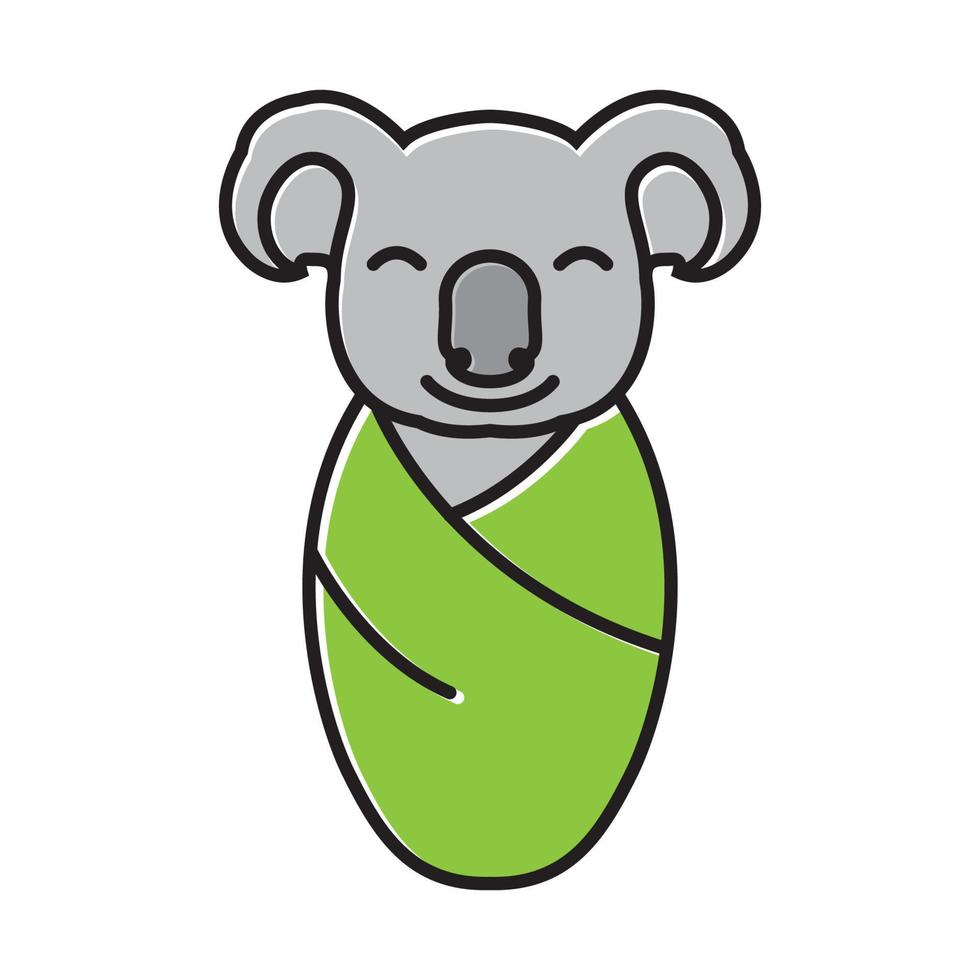 animal dibujos animados lindo koala bebé logo vector símbolo icono diseño gráfico ilustración