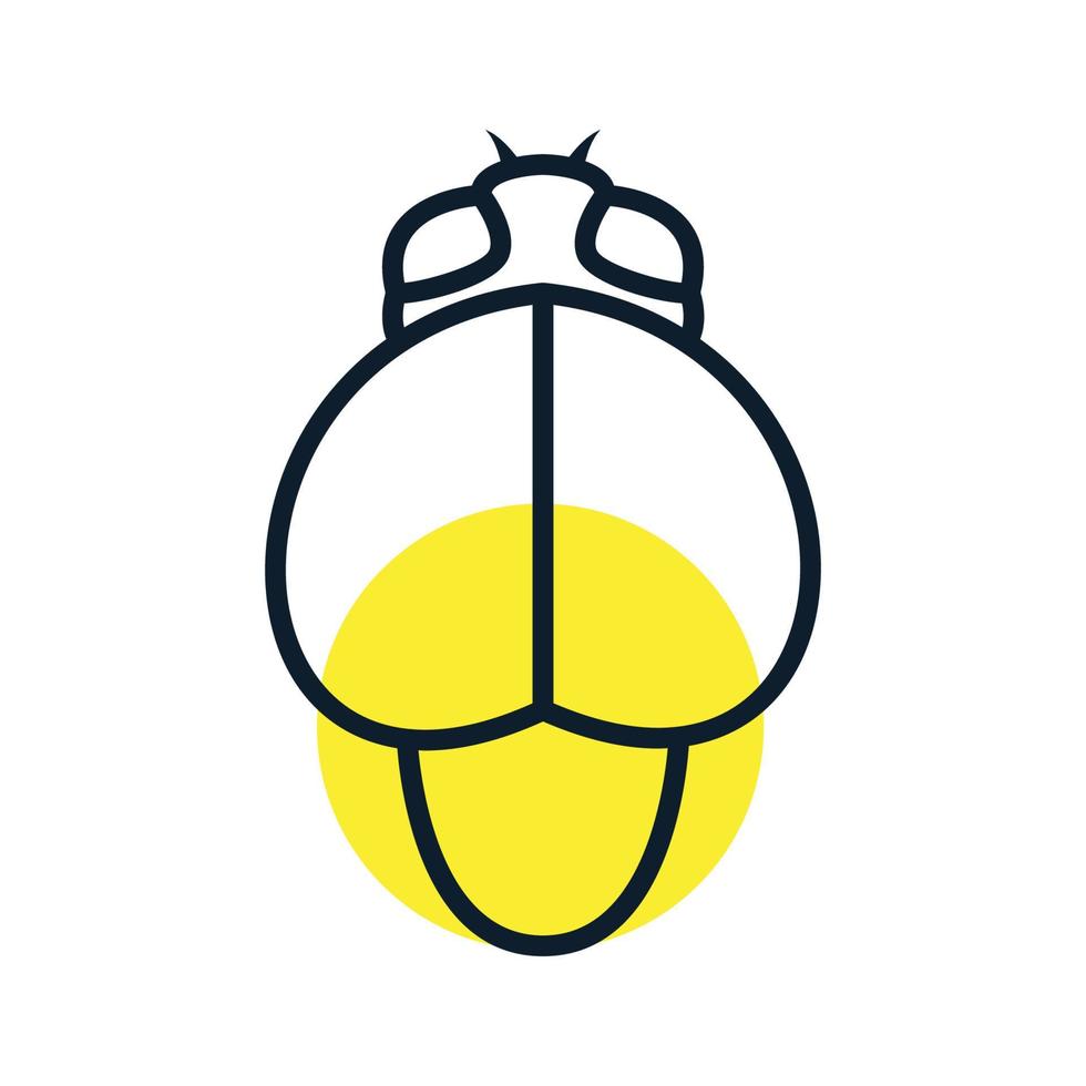 animal insect fireflies line unique logo vector icon illustration design