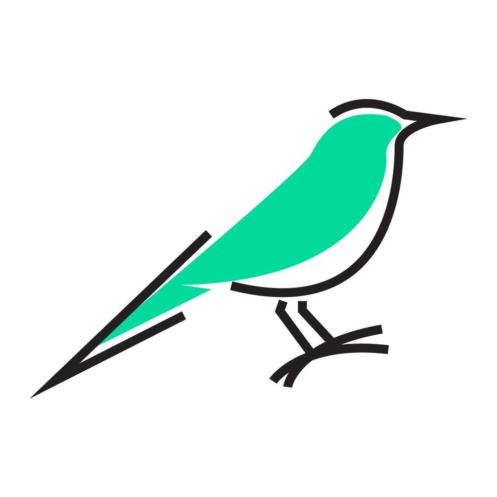 lines cute abstract bird little logo vector icon illustration design