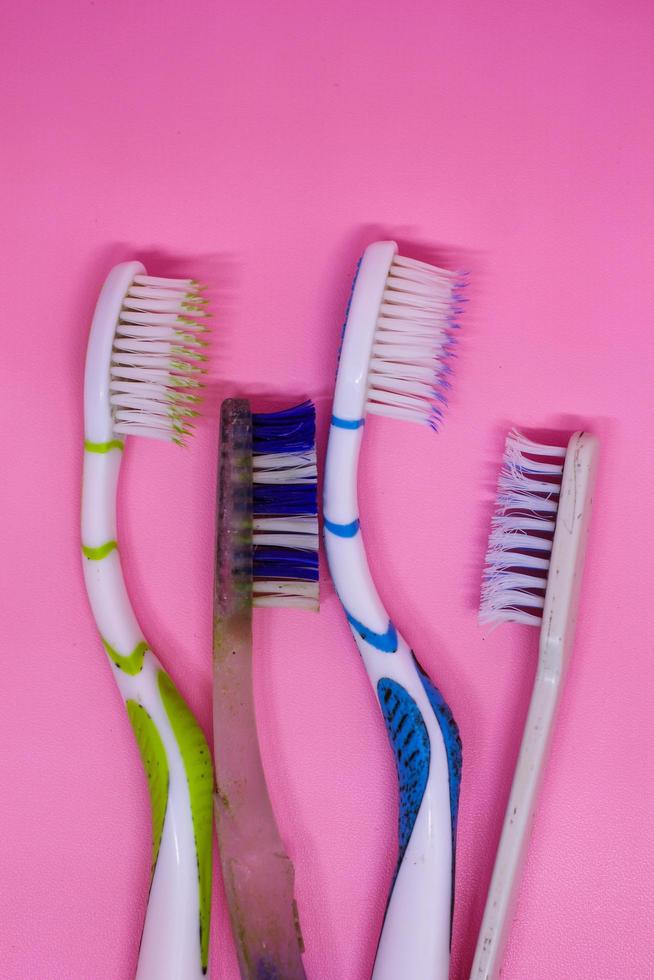 Old broken toothbrush photo