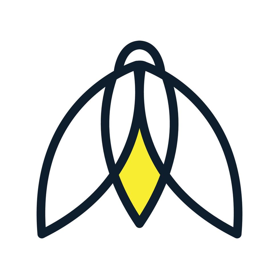 diseño de ilustración de icono de vector de logotipo de líneas de forma minimalista de luciérnagas de insectos animales