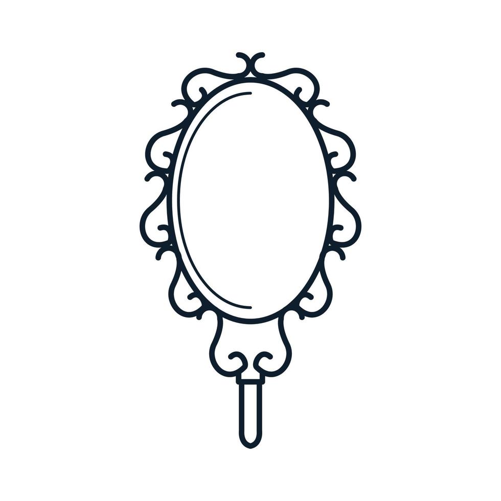 vintage mirror classic logo vector icon illustration