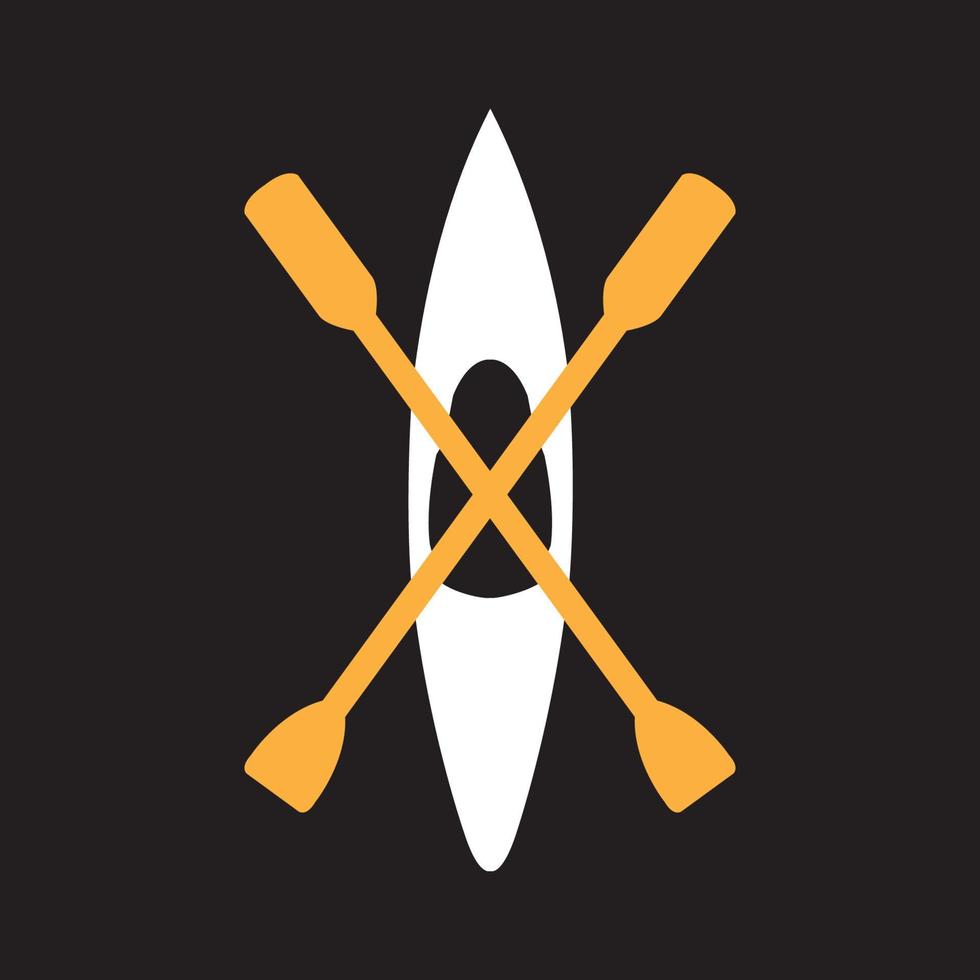 canoe with cross paddle logo symbol icon vector graphic design illustration idea creative