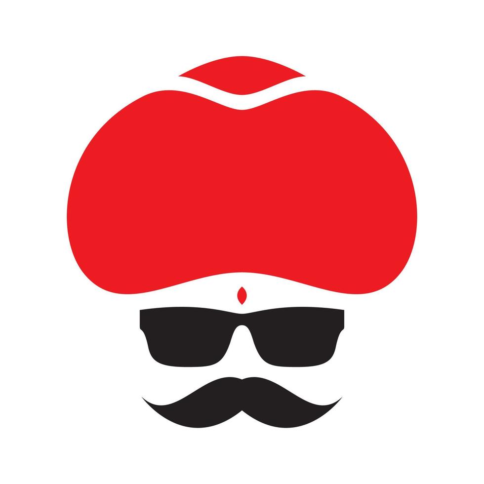 cool man india with hat culture logo design vector graphic symbol icon sign illustration creative idea