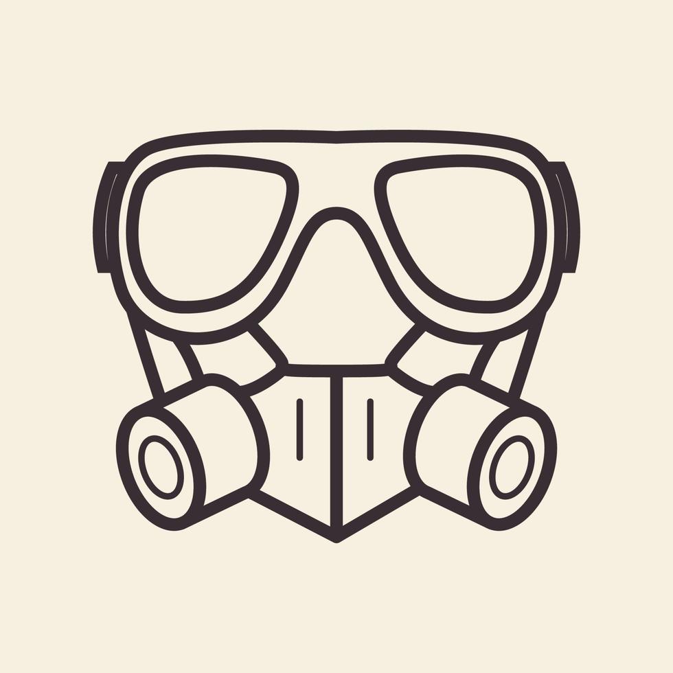 gas mask face shield lines logo symbol vector icon graphic design illustration
