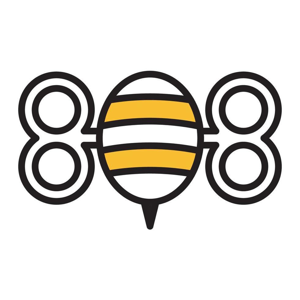 diseño de ilustración de icono de vector de logotipo de juguetes de forma de abeja de miel