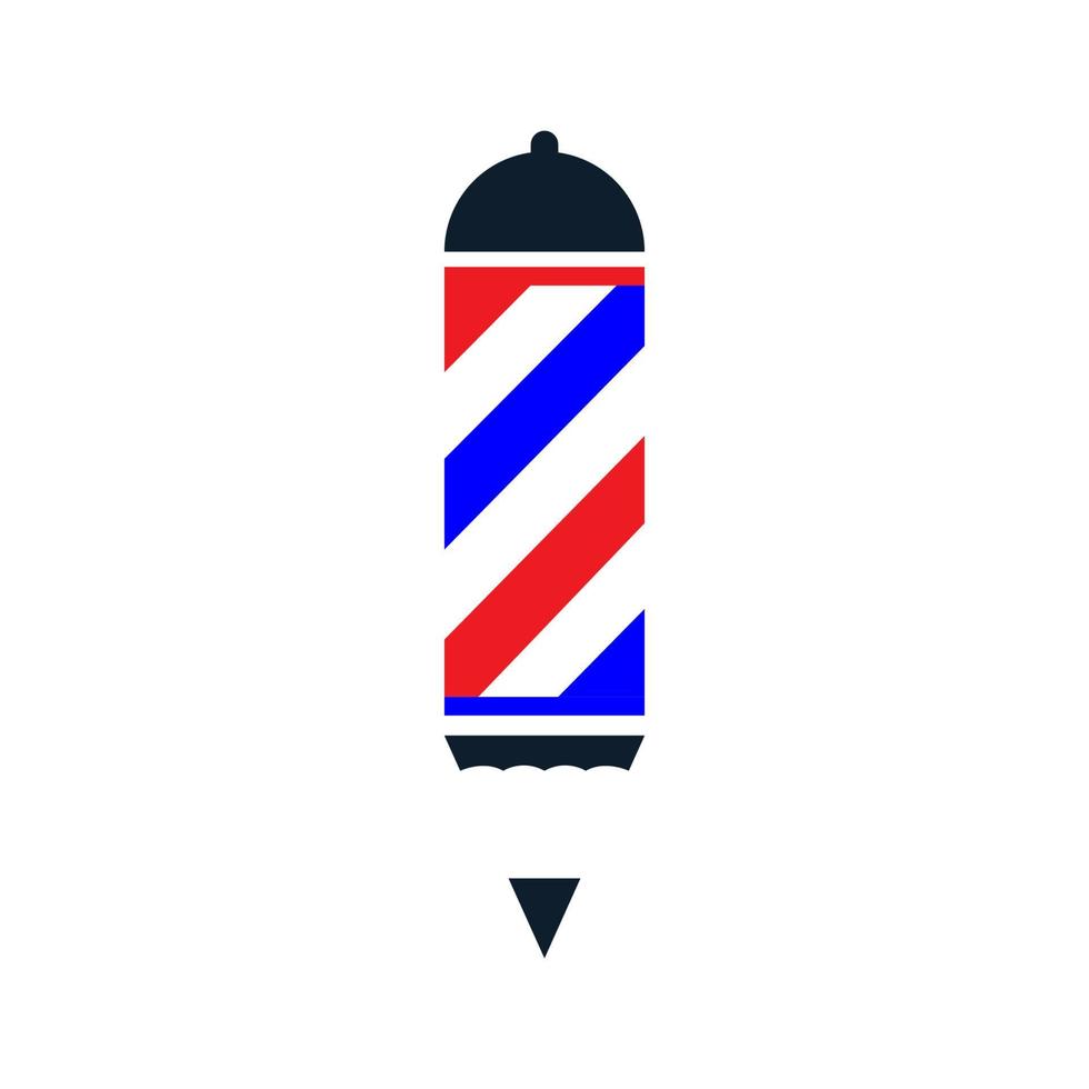 barber light with pen logo vector icon illustration design