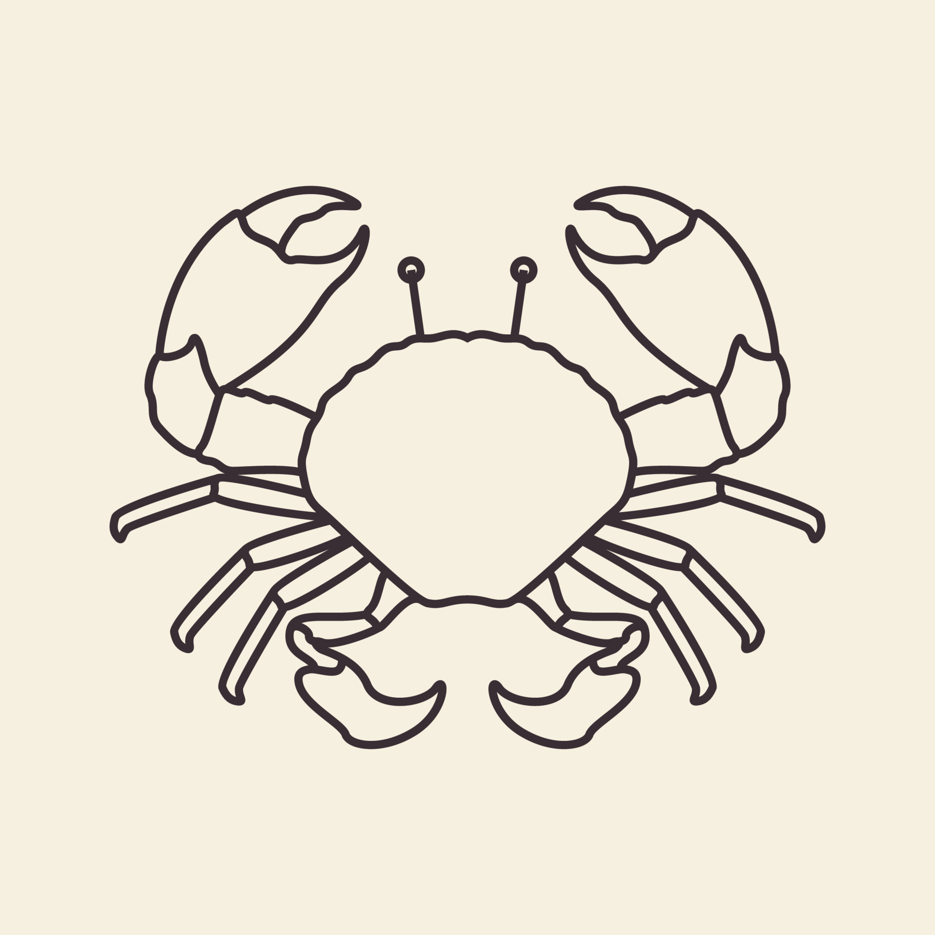 lines seafood crab modern simple logo design vector icon symbol