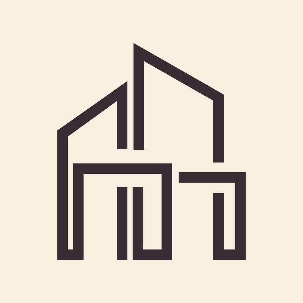 architecture minimalist home lines modern logo design vector icon symbol illustration