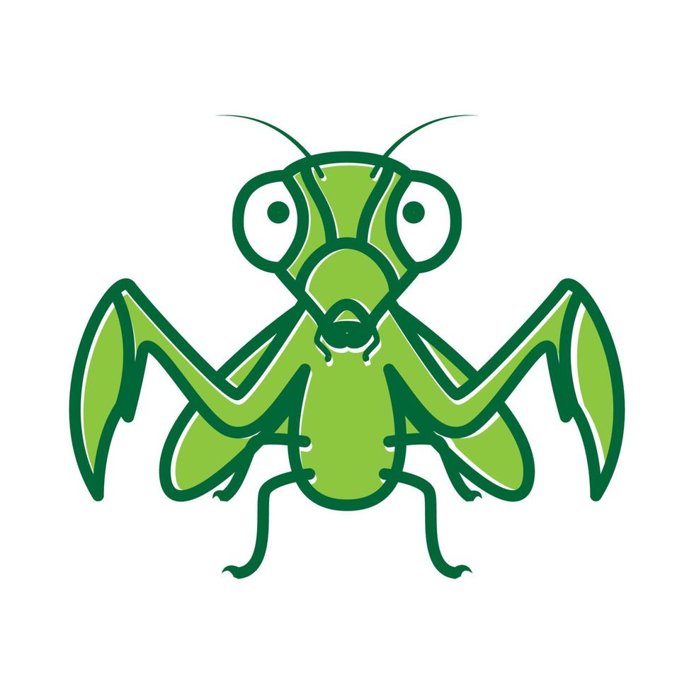 animal insecto mantis verde logo diseño vector icono símbolo ilustración