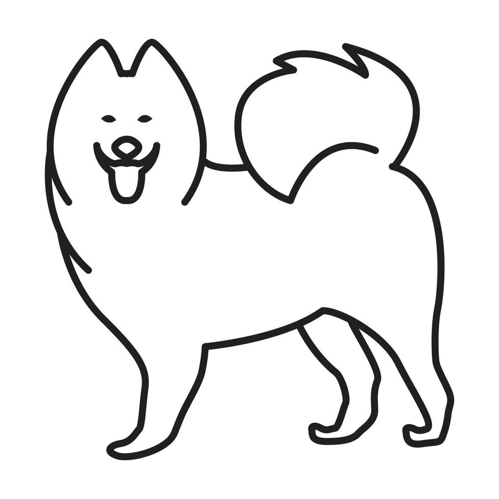 diseño lindo del ejemplo del icono del vector del logotipo de la sonrisa del husky siberiano o del lobo