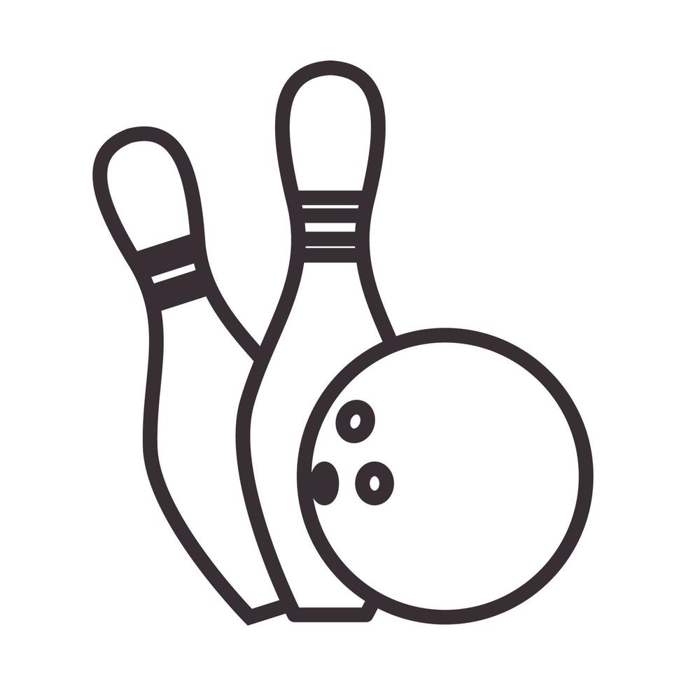 line ball bowling with pin bowling logo vector symbol icon design illustration