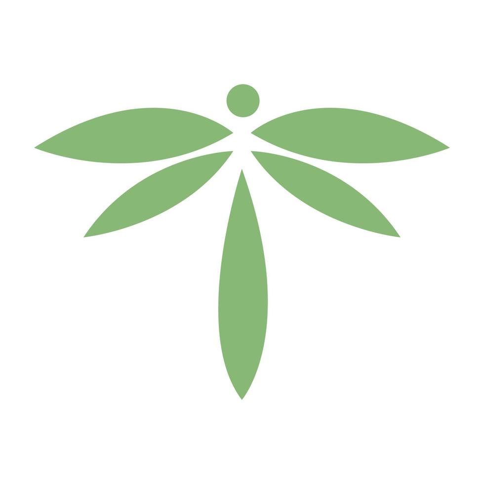 animal insecto libélulas hoja verde planta logo vector ilustración diseño