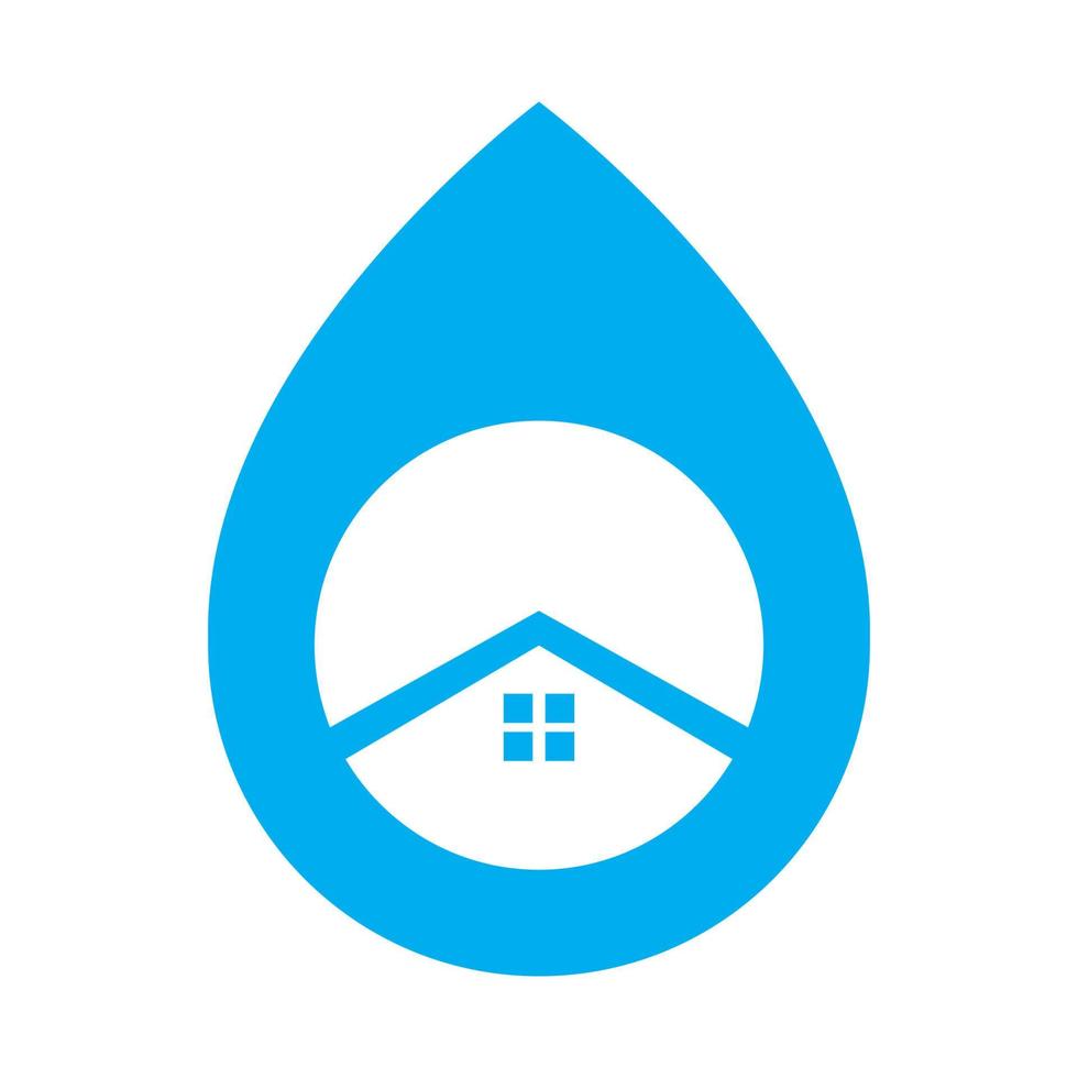 home with drop water logo design vector symbol illustration graphic