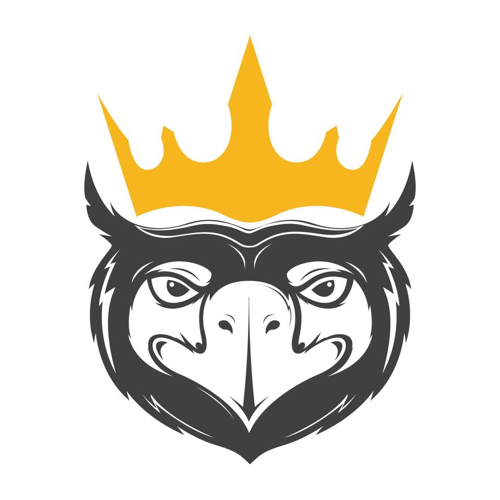 águila de cara negra con diseño de logotipo de corona símbolo gráfico vectorial icono ilustración de signo idea creativa vector