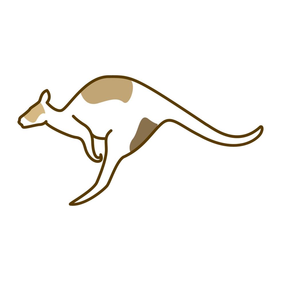 lines abstract modern kangaroo jump logo vector icon illustration design