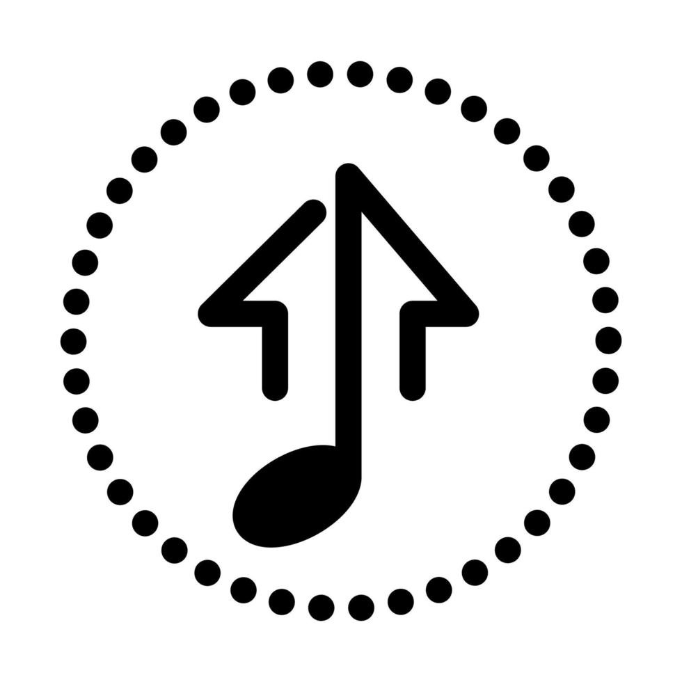 notas musicales con flecha arriba logo vector símbolo icono diseño ilustración