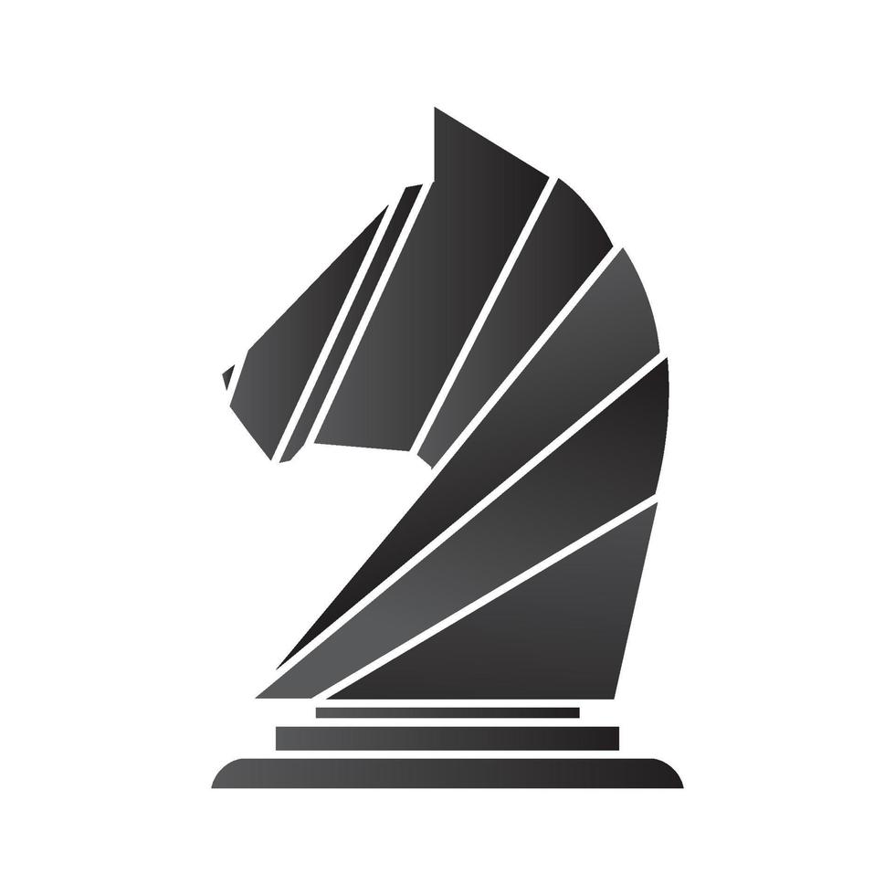 geometric knight chess abstract logo symbol icon vector graphic design illustration