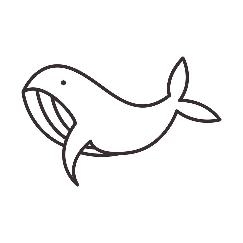 cute lines animal fish orca whale logo symbol icon vector graphic design illustration