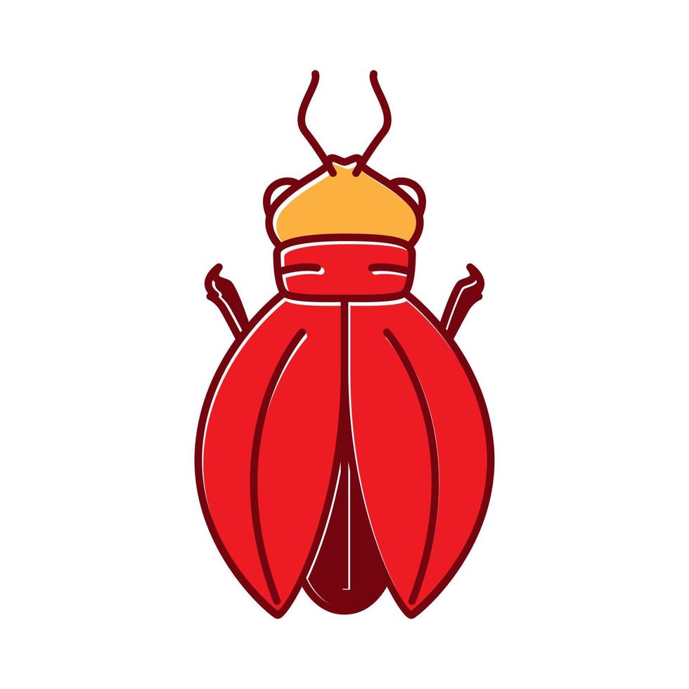 animal insecto escarabajo rojo diseño de logotipo vector icono símbolo ilustración