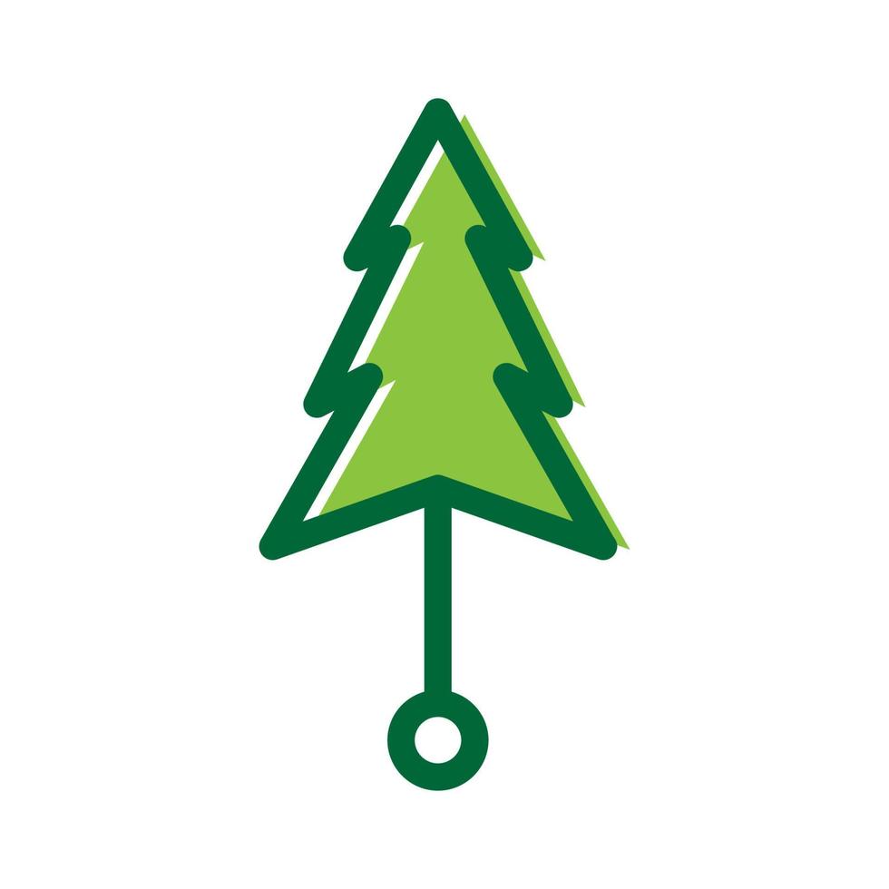 abstract green arrows with pine tree logo symbol icon vector graphic design illustration idea creative