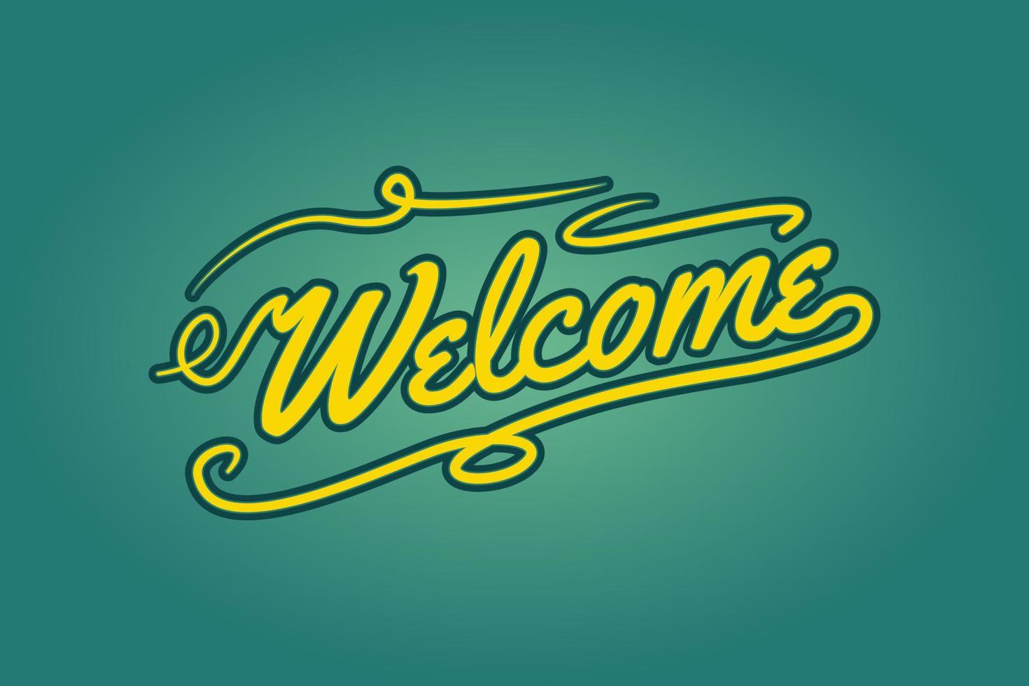 Welcome hand lettering sign vector