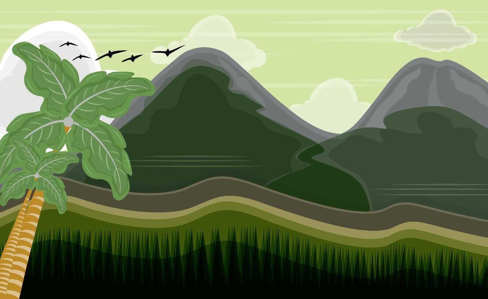 Natural landscape Background of Mountain vector