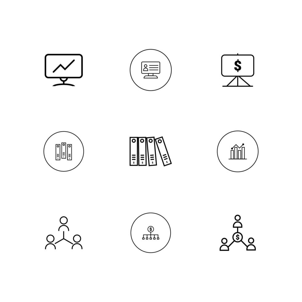 Business and finance web icon set - outline icon and fill icon collection, vector design.