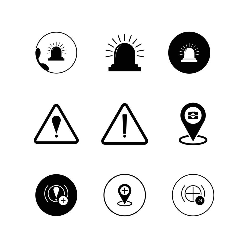 vector de conjunto de iconos de emergencia.