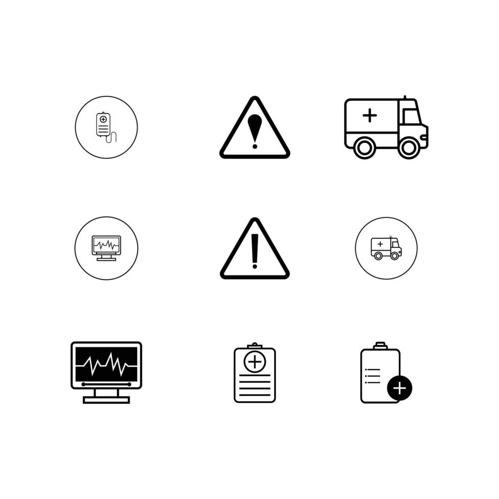 Medical and emergency icon set vector design.