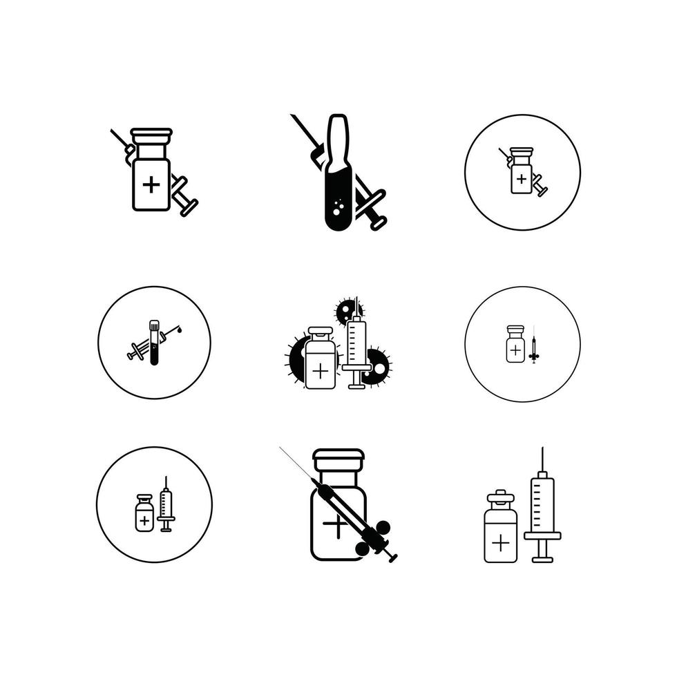 Injections line icon. Syringe, needle, medication. Treatment concept. Can be used for topics like medicine, vaccination, immunization, COVID-19. vector icon design.