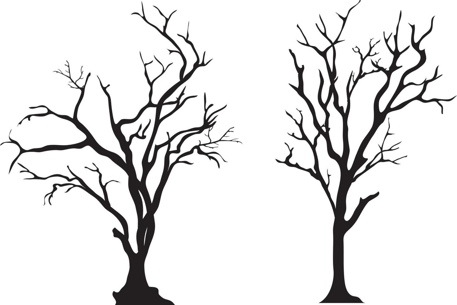 silhouette of tree without leaves vector
