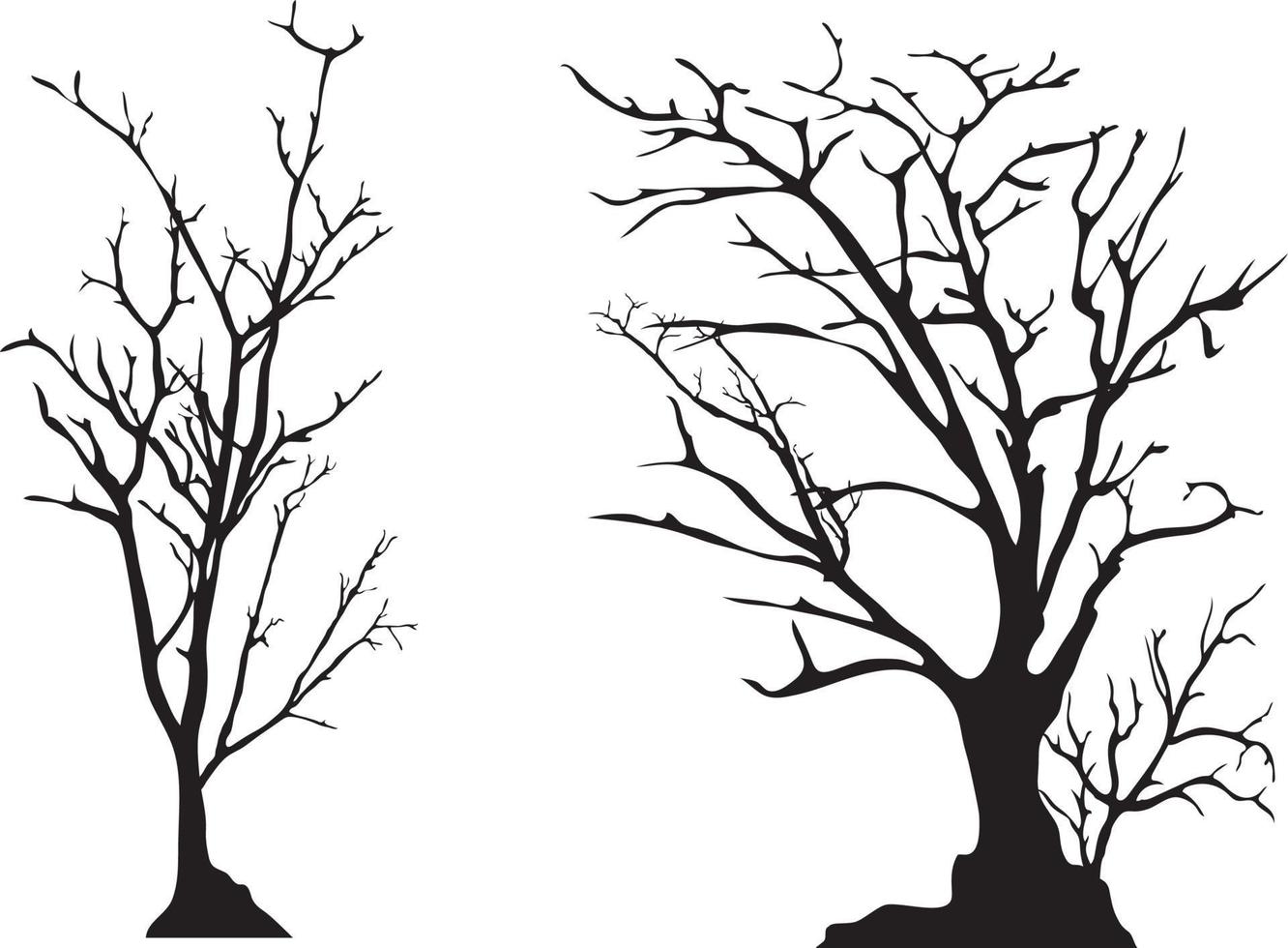 silhouette of tree without leaves vector