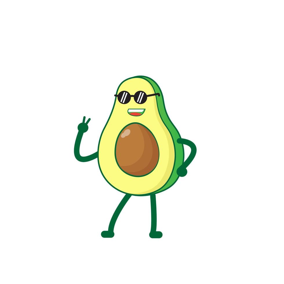 Avocado cute character in flat style vector