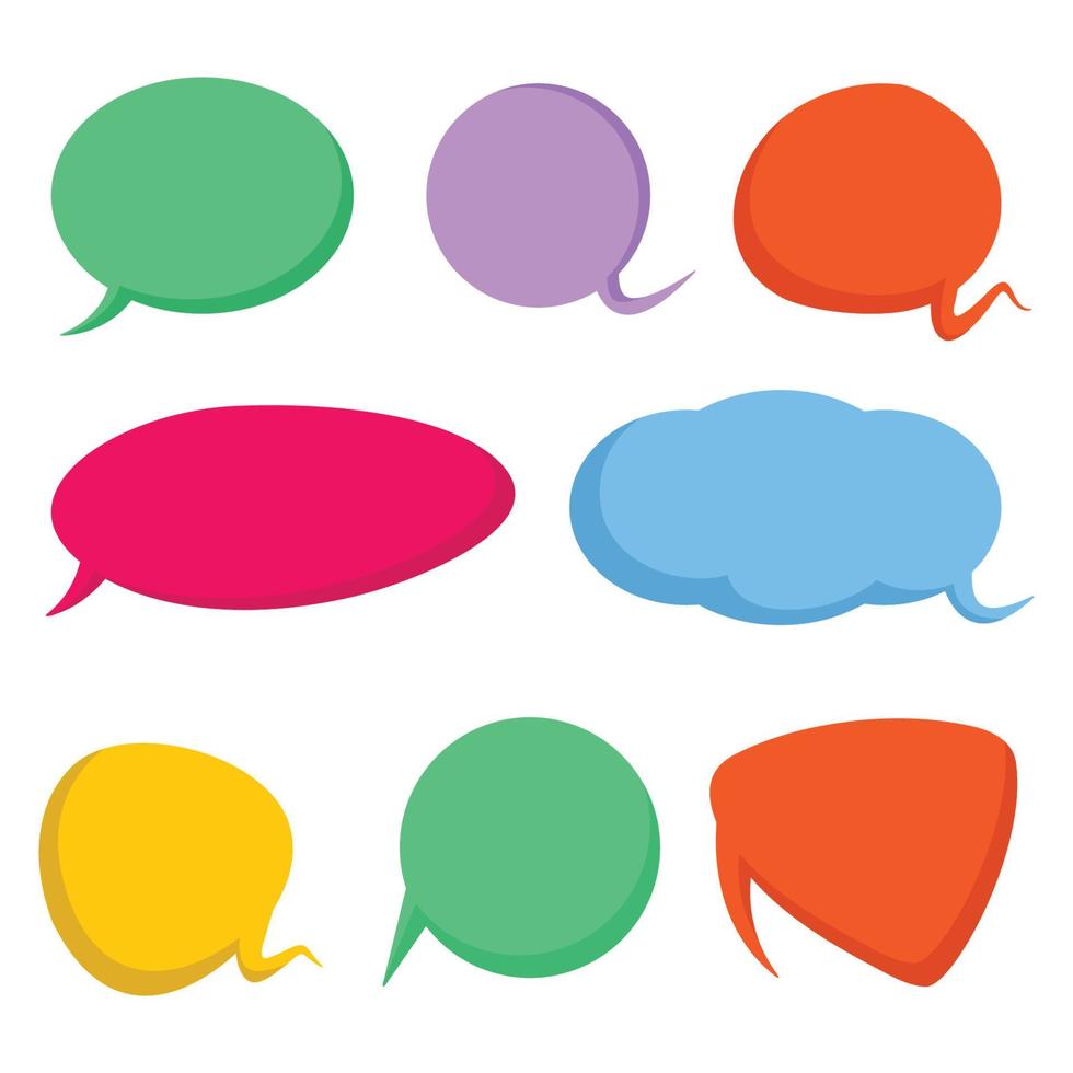 colorful speech bubble and message dialog set vector