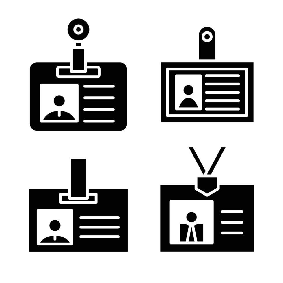 identification card icons set vector
