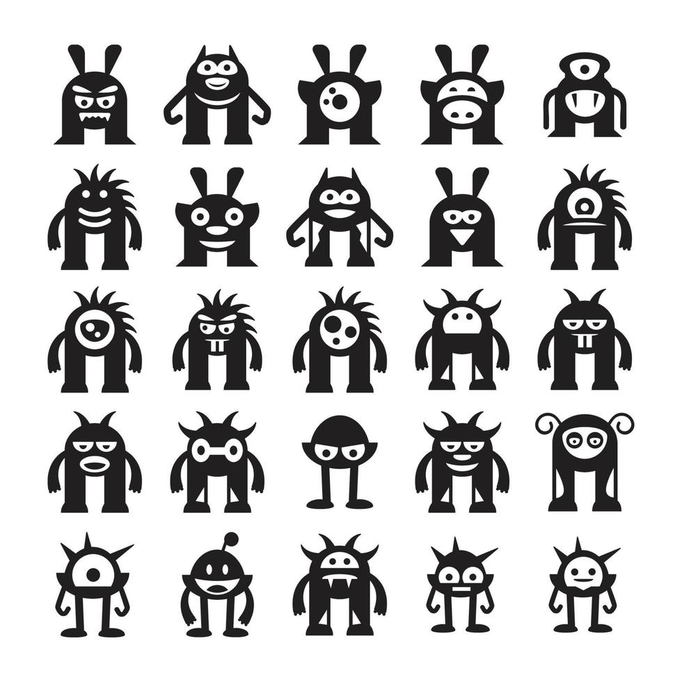 cute monsters set vector illustration