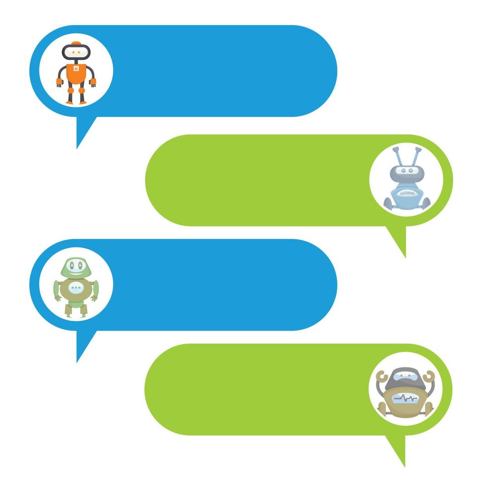 robot with dialog message set vector