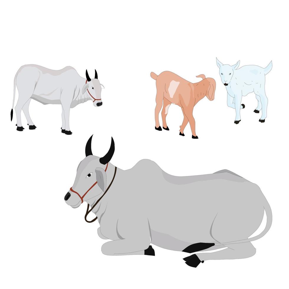 Flat design farm animal collection Free Vector