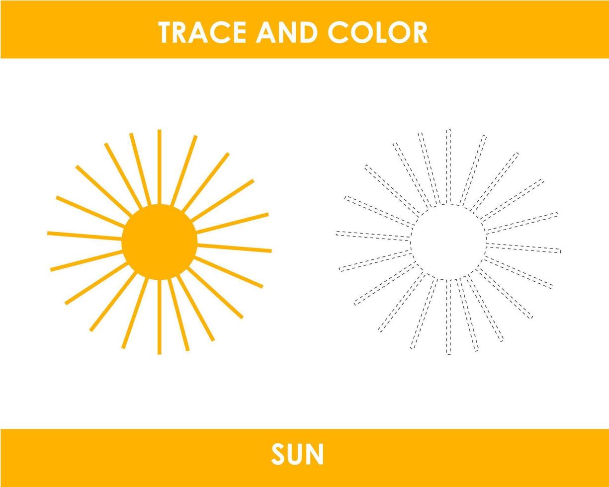 traza la línea y colorea la imagen vector