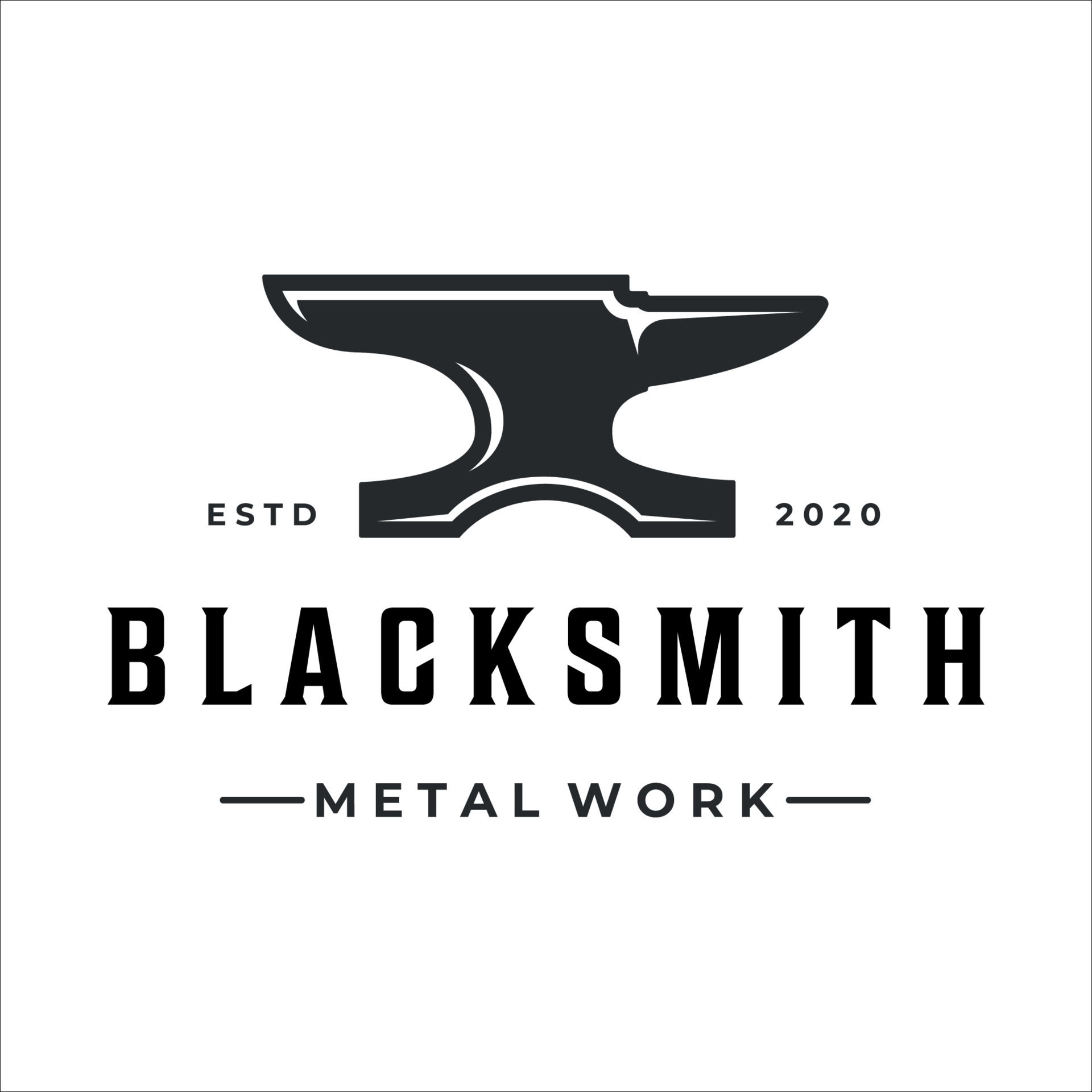 Blacksmith Anvil Logo Vintage Vector Illustration Template Icon Design