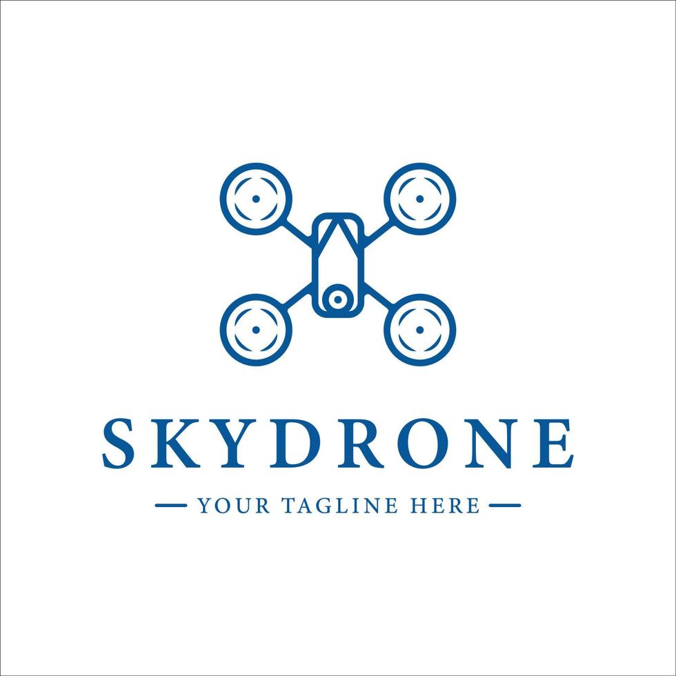 drone logo line art vector illustration template icon graphic design